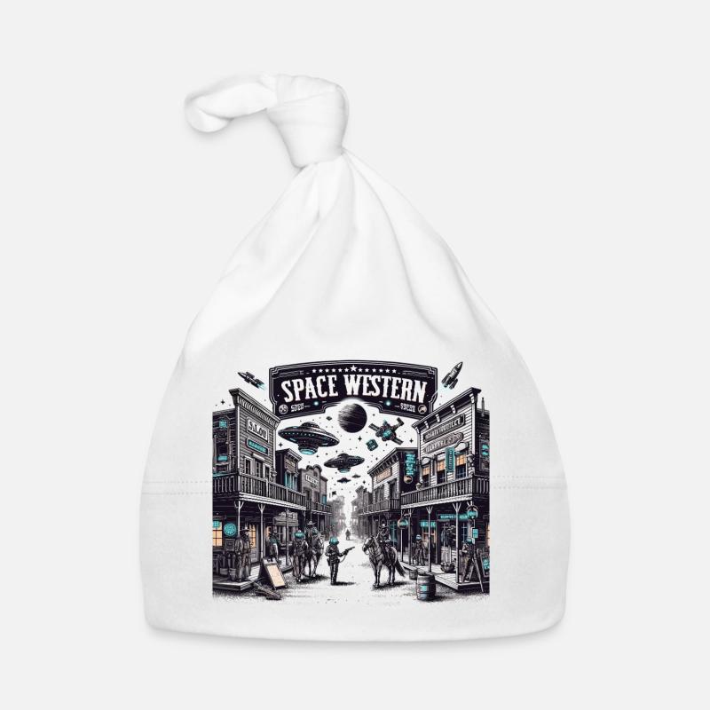 Scène de la Ville Western Spatiale Bonnet bio Bébé