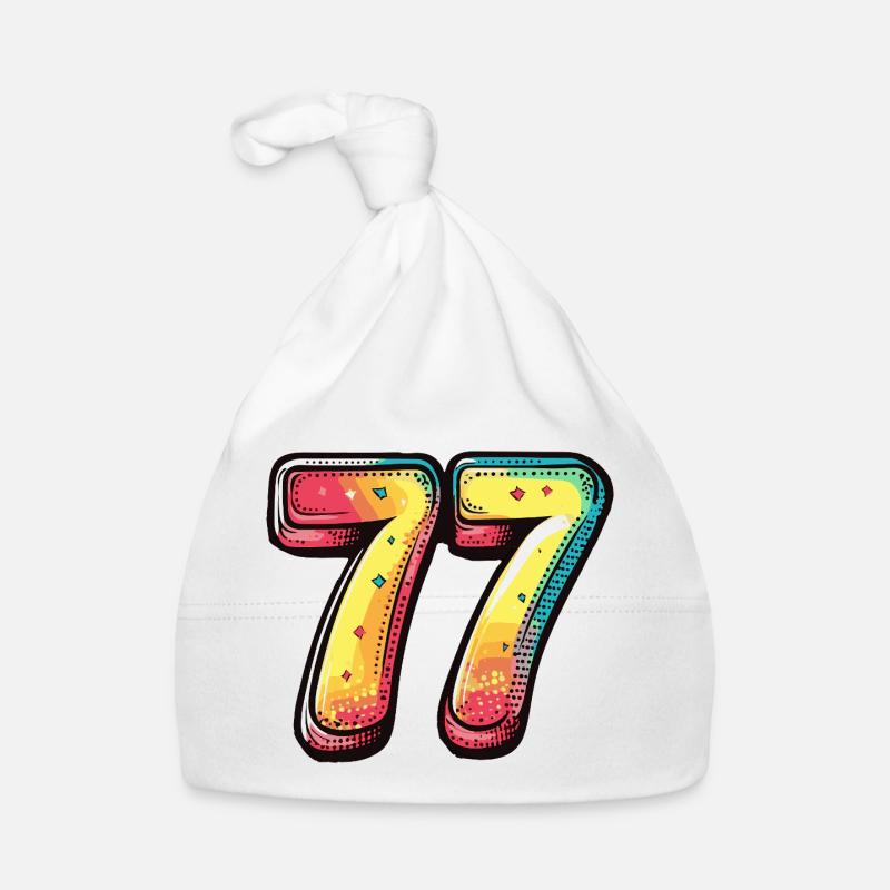 77 Zahl Bunt Baby Bio-Mütze