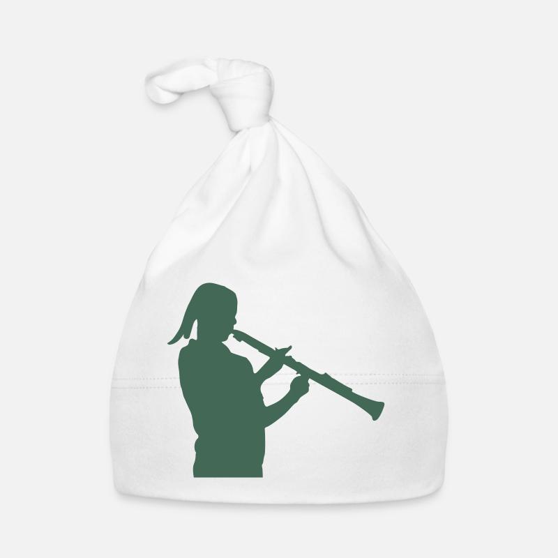 Silhouette du vent avec flûte à bec Bonnet bio Bébé