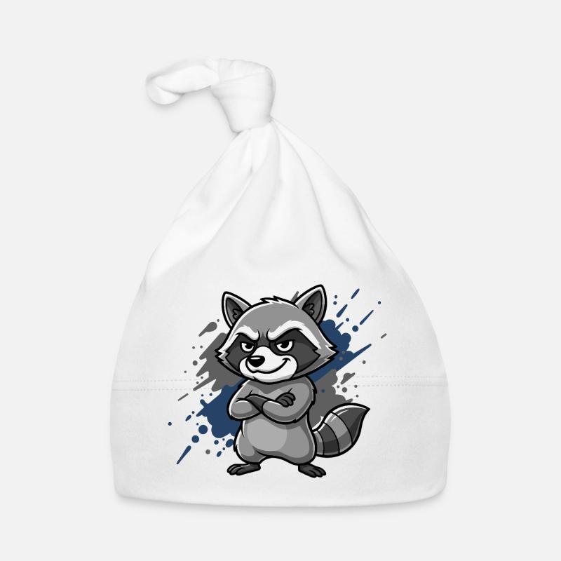 Grim Raccoon Blue Splash Organic Baby Cap