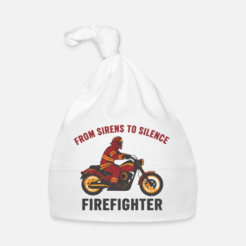 Firefighter Biker Badge Stencil Art Organic Baby Cap