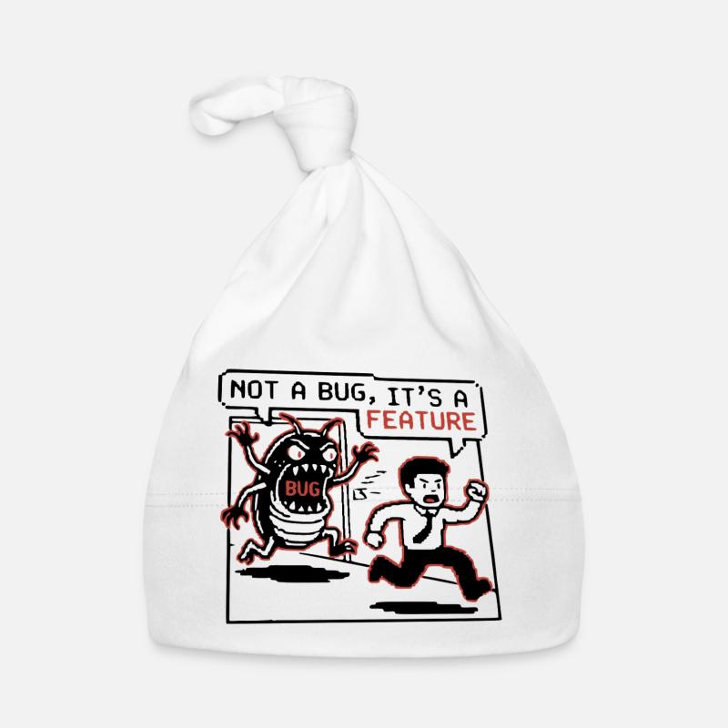 Funny Developer T-Shirt,  Not a Bug, Hoodie tasse Baby Bio-Mütze
