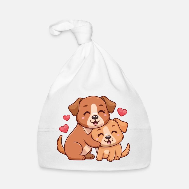 Illustration de deux cœurs câlins Bonnet bio Bébé