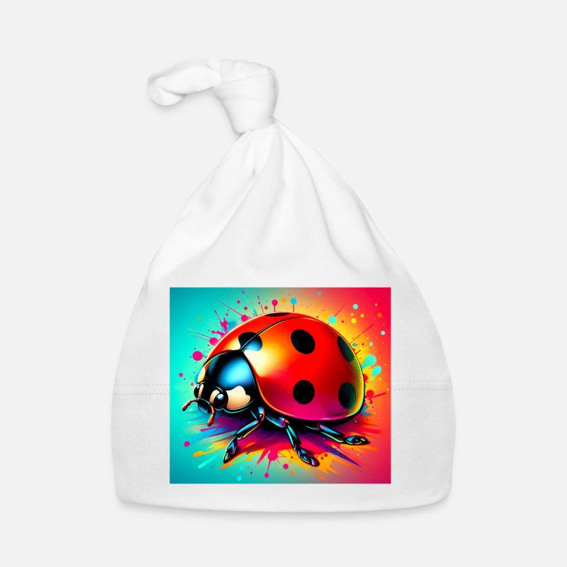 coccinelle - Bonnet bio Bébé - blanc