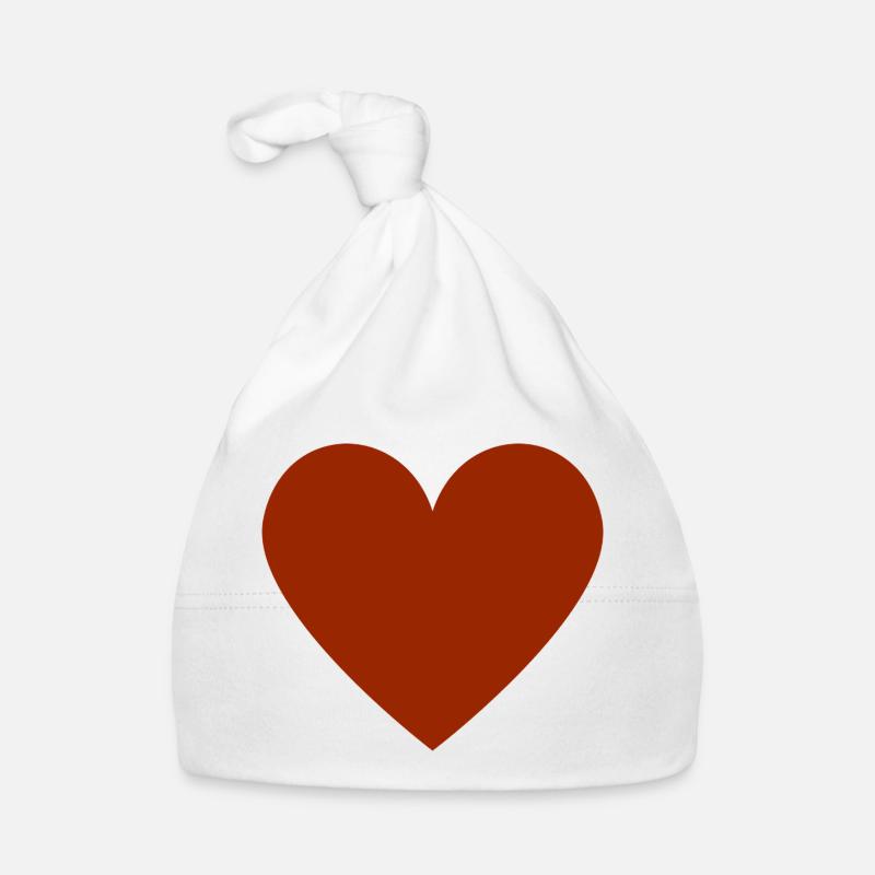 Rust-colored heart - minimalist look Organic Baby Cap