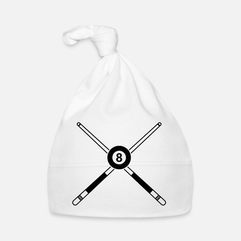 Crossed Pool Sticks Eight Ball Cue Organic Baby Cap