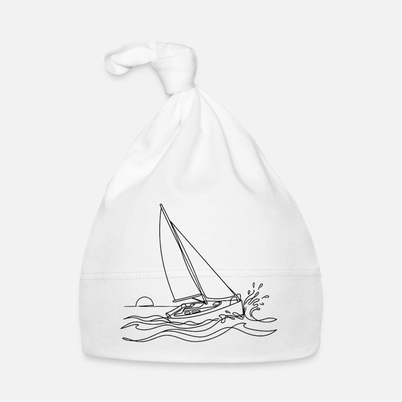 Sailing Dynamic Minimalist Sailboat Organic Baby Cap