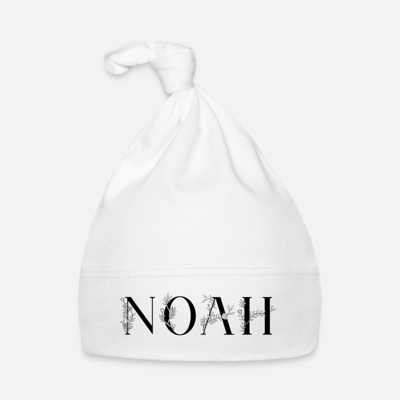 Name - Noah - Baby Bio-Mütze - Weiß