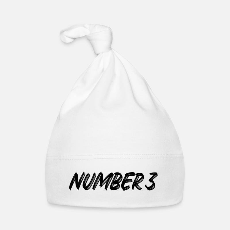 Number 3 - three - third - third - 3 - number 3 Organic Baby Cap
