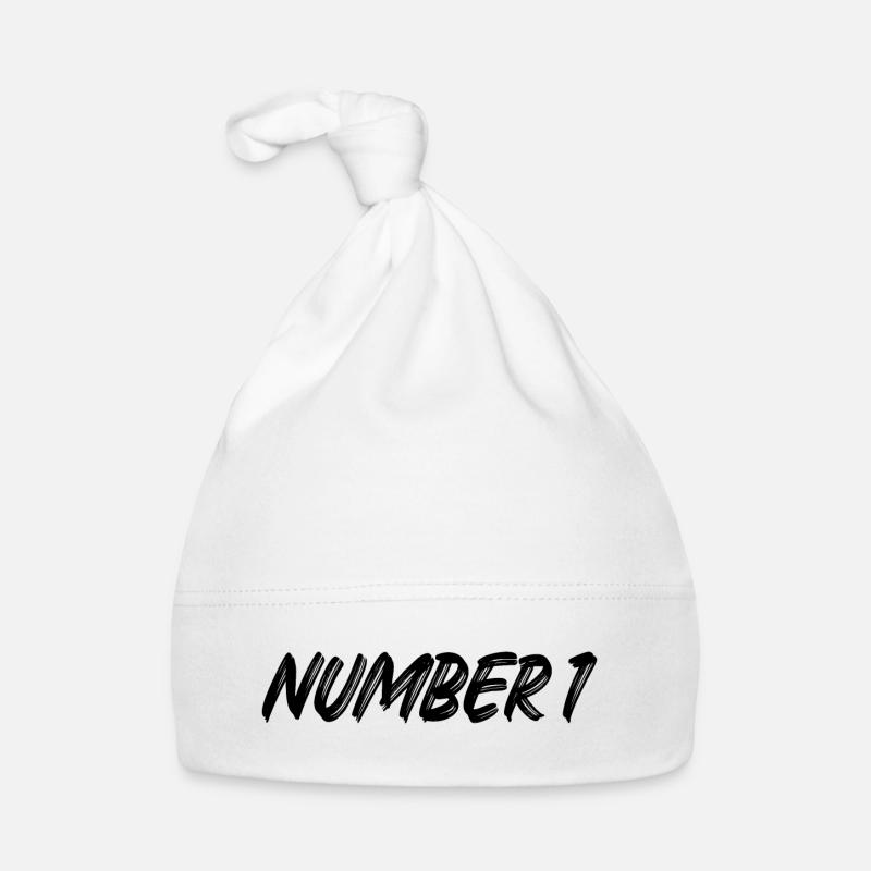 Number 1 - eins - erster - erste - 1 - Nummer 1 - Baby Bio-Mütze - Weiß