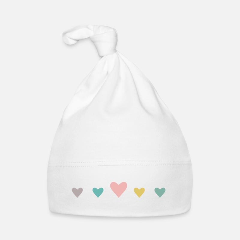 cute hearts in a row Organic Baby Cap