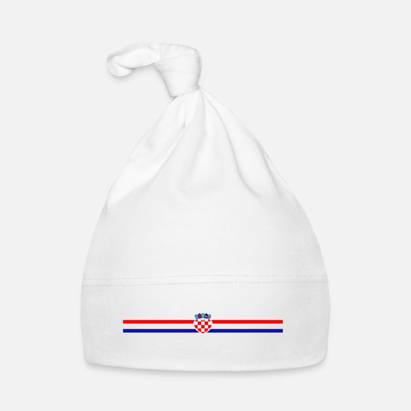 Croatia flag line heart decor Organic Baby Cap