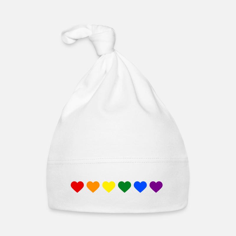 Rainbow heart Organic Baby Cap