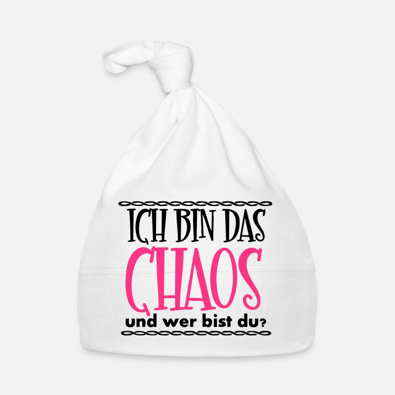 Ich bin das Chaos Geschenk - Baby Bio-Mütze - Weiß