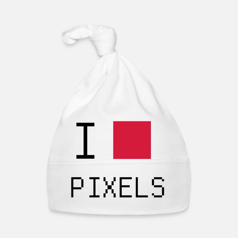 Ich liebe Pixel nerdy Hemd Baby Bio-Mütze