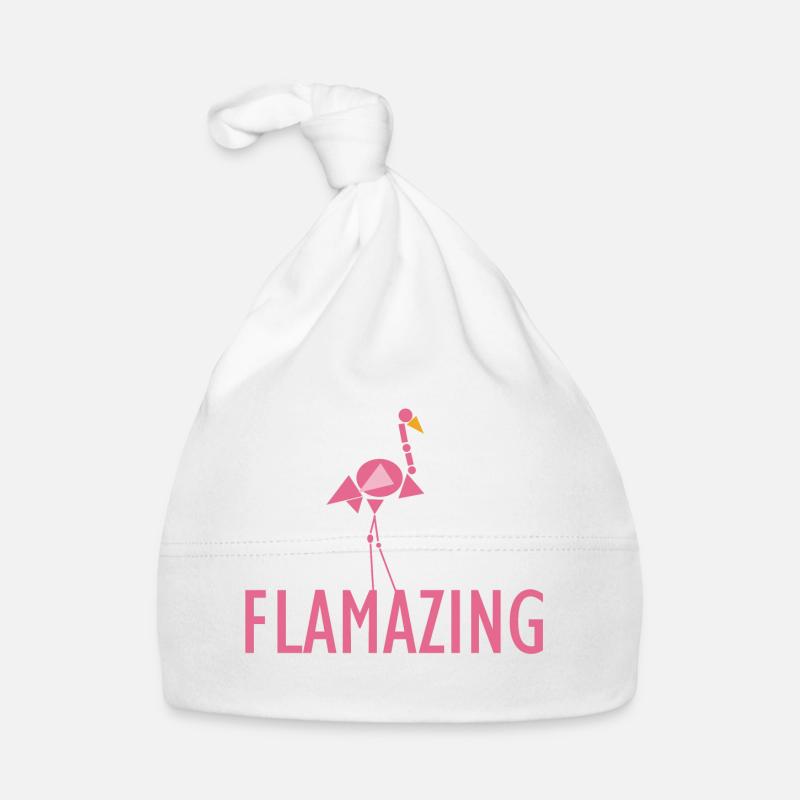 Flamingo - Baby Bio-Mütze - Weiß