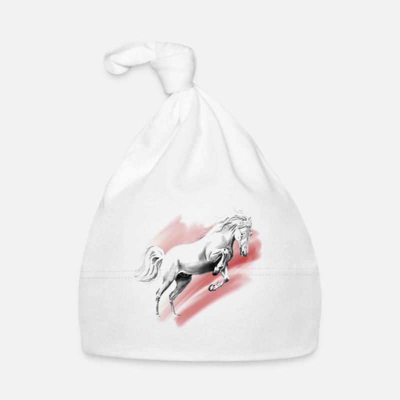 cheval - Bonnet bio Bébé - blanc