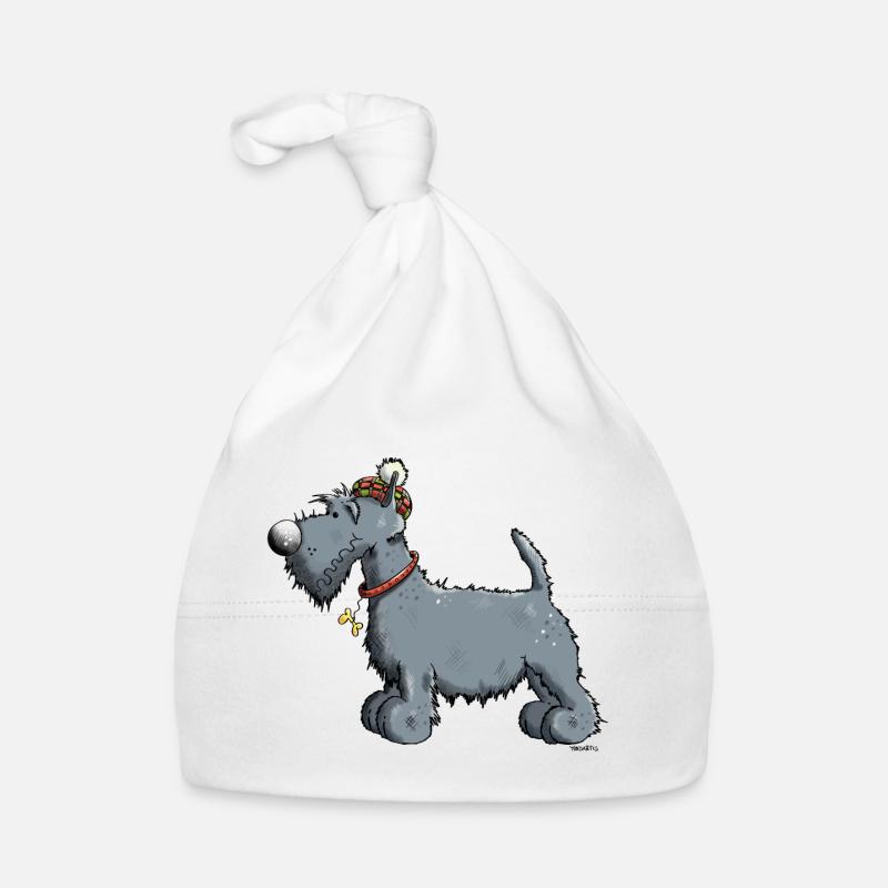 Terrier écossais - Scottish Terrier - Bonnet bio Bébé - blanc