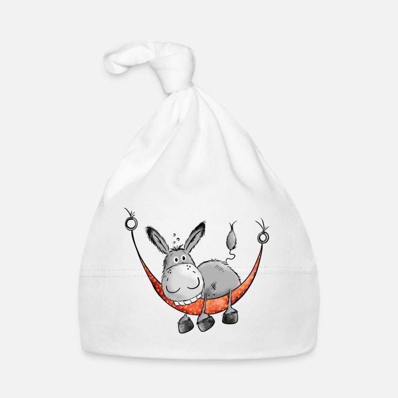 Relaxing Donkey - Comic - Cartoon Organic Baby Cap