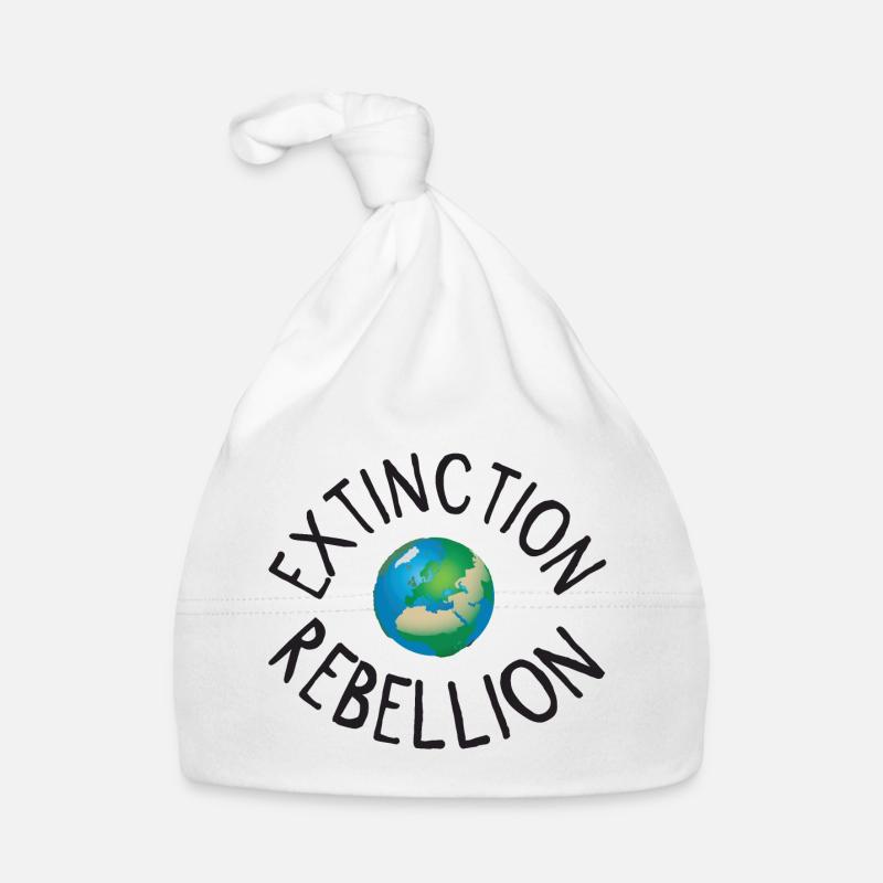 Extinction Rebellion Planet Earth noir Bonnet bio Bébé
