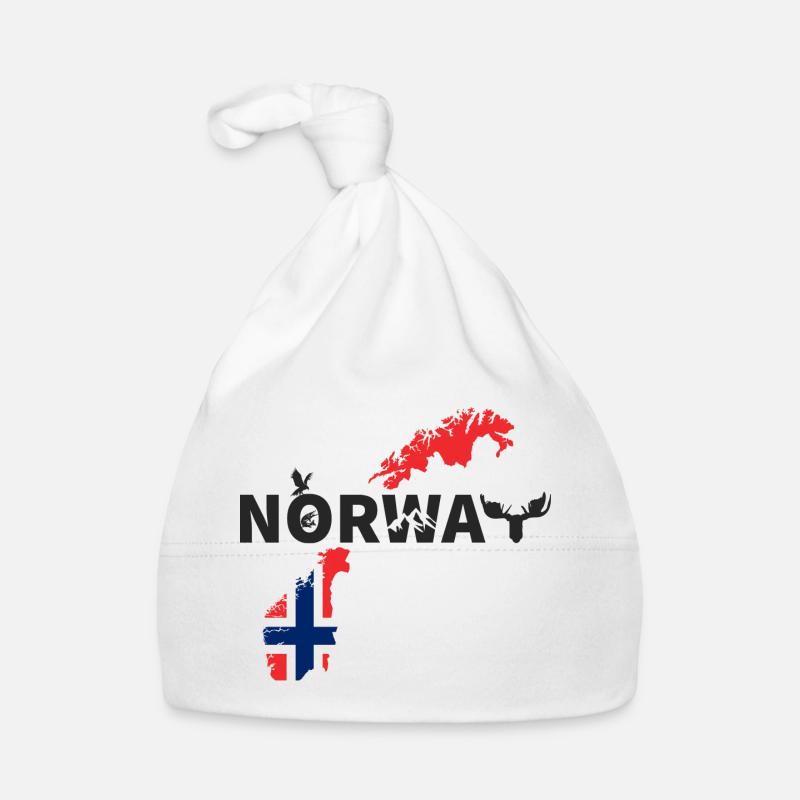Norway map with flag and moose Organic Baby Cap