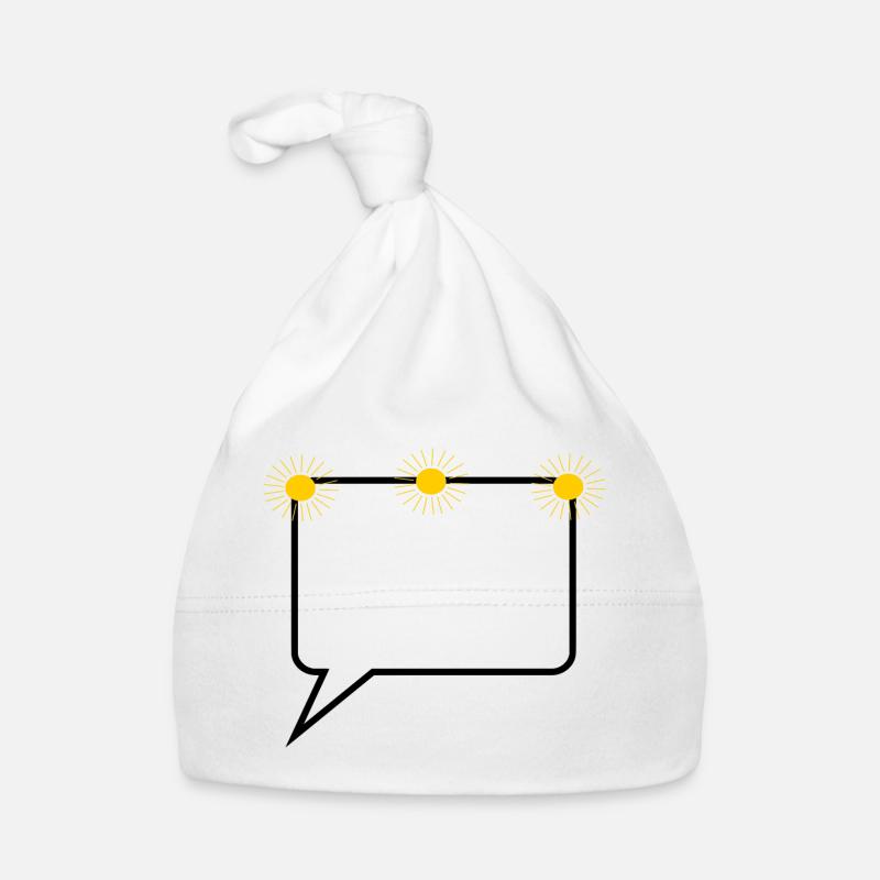 Speech bubble comic sun text design yourself Organic Baby Cap