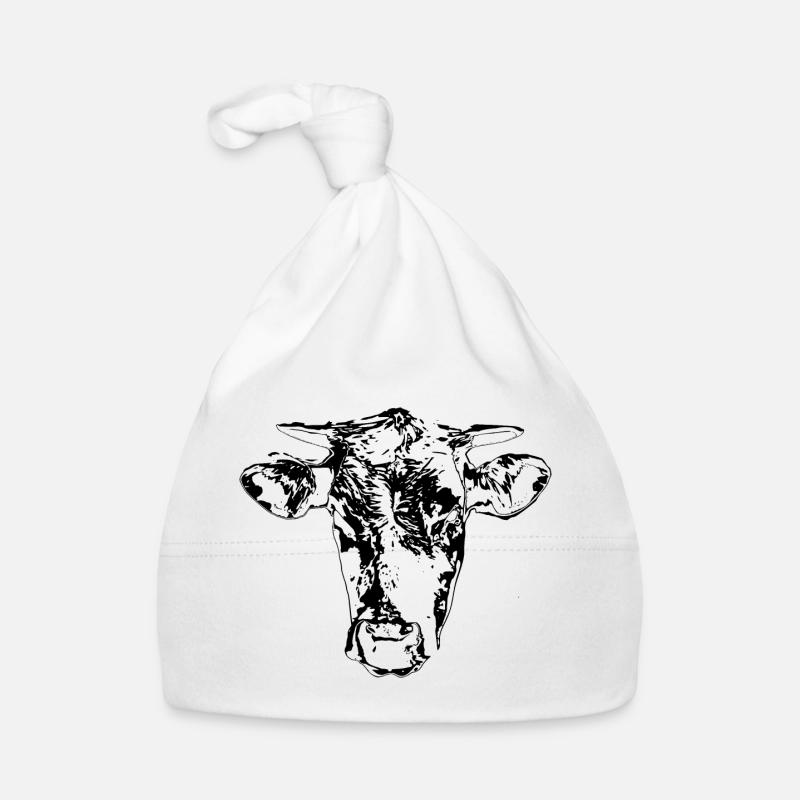 Kuh schwarz Baby Bio-Mütze