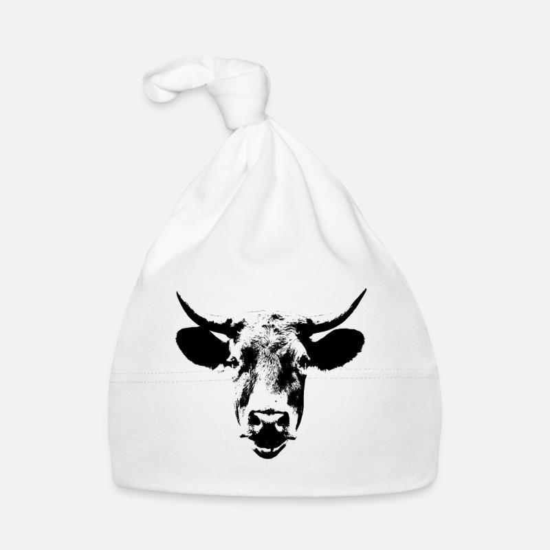 Vache / Portrait / Tête de vache Bonnet bio Bébé