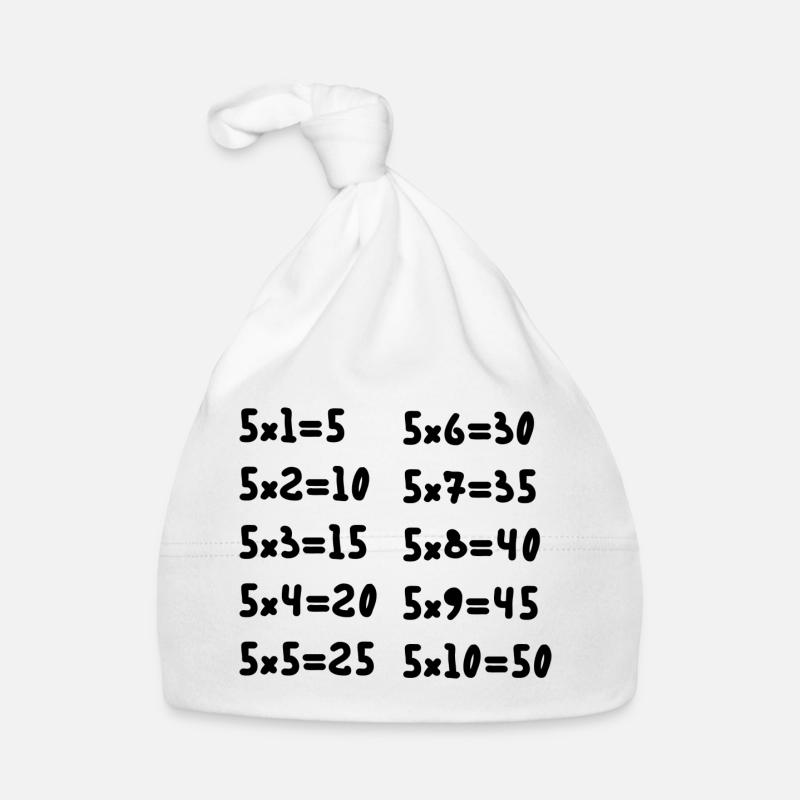 Multiplication tables of five Organic Baby Cap