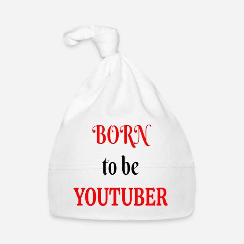 Né pour être Youtuber - Bonnet bio Bébé - blanc