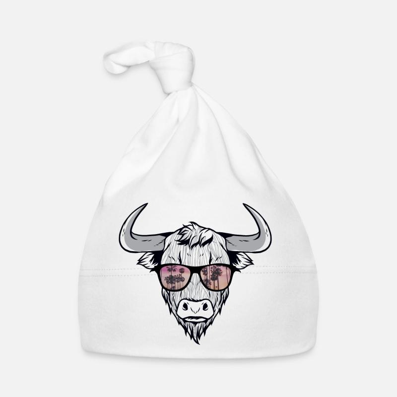 Cooler Bison Stier mit Zottelhaar Baby Bio-Mütze