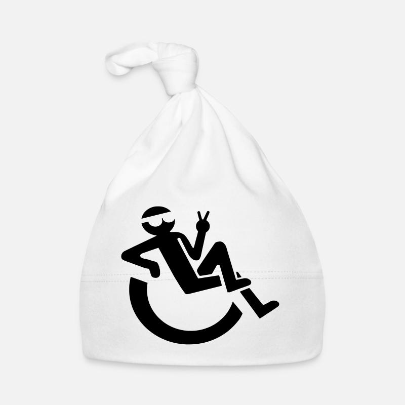 Symbole d’utilisateur de fauteuil roulant joyeux et détendu * Bonnet bio Bébé