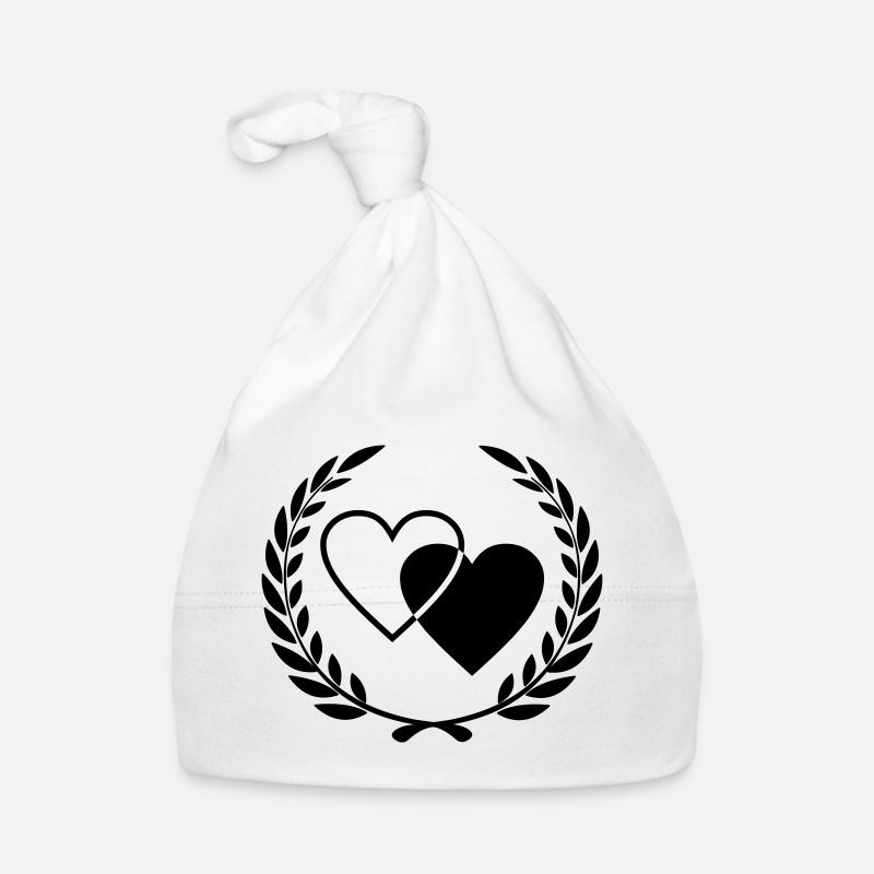 Two hearts with wreath Organic Baby Cap