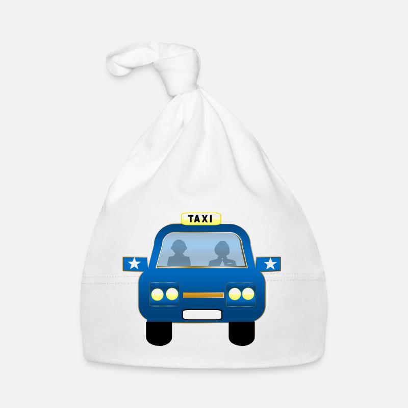 Blue Taxi Front Cartoon Organic Baby Cap