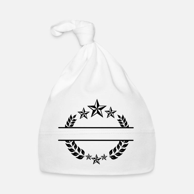 Laurel wreath monogram star Organic Baby Cap
