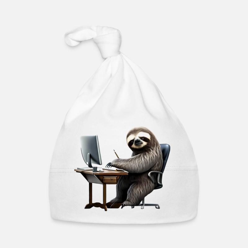 Büro Faultier Baby Bio-Mütze