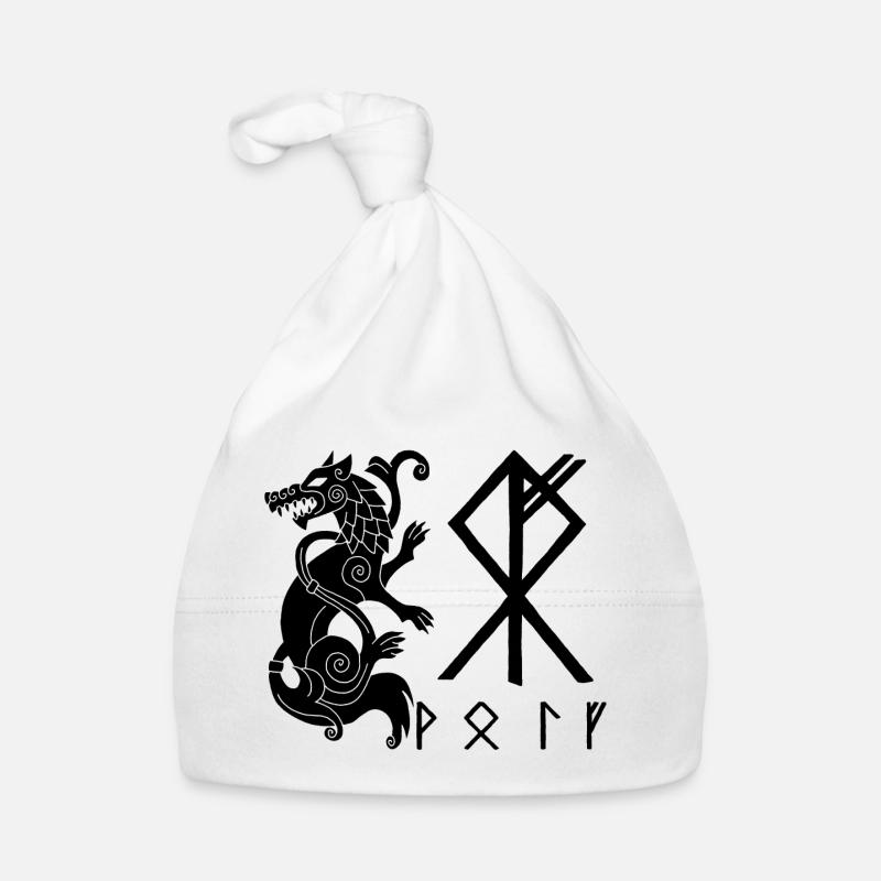 Fenrir Black Wolf Organic Baby Cap