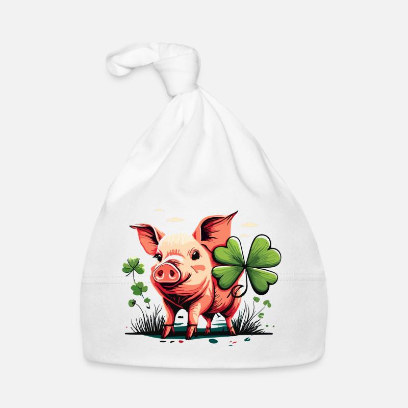 Lucky Pig Organic Baby Cap