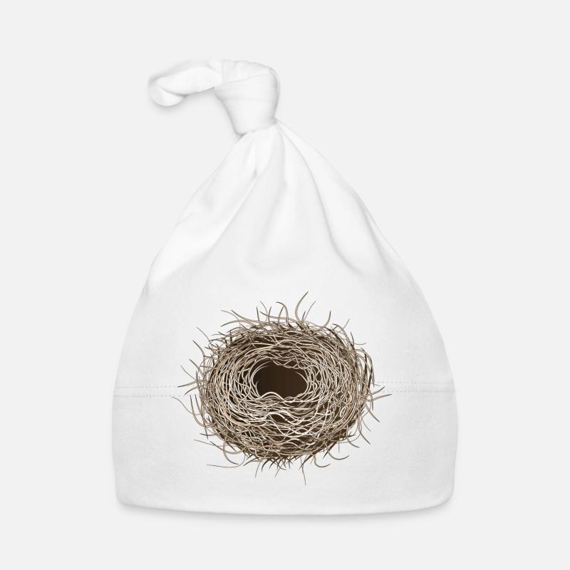leeres Vogelnest oder Osternest zum Frühling Baby Bio-Mütze