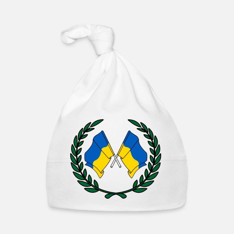 Flags Ukraine in laurel wreath Organic Baby Cap