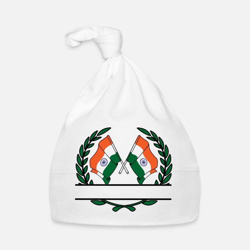 Flags India laurel wreath banner Organic Baby Cap