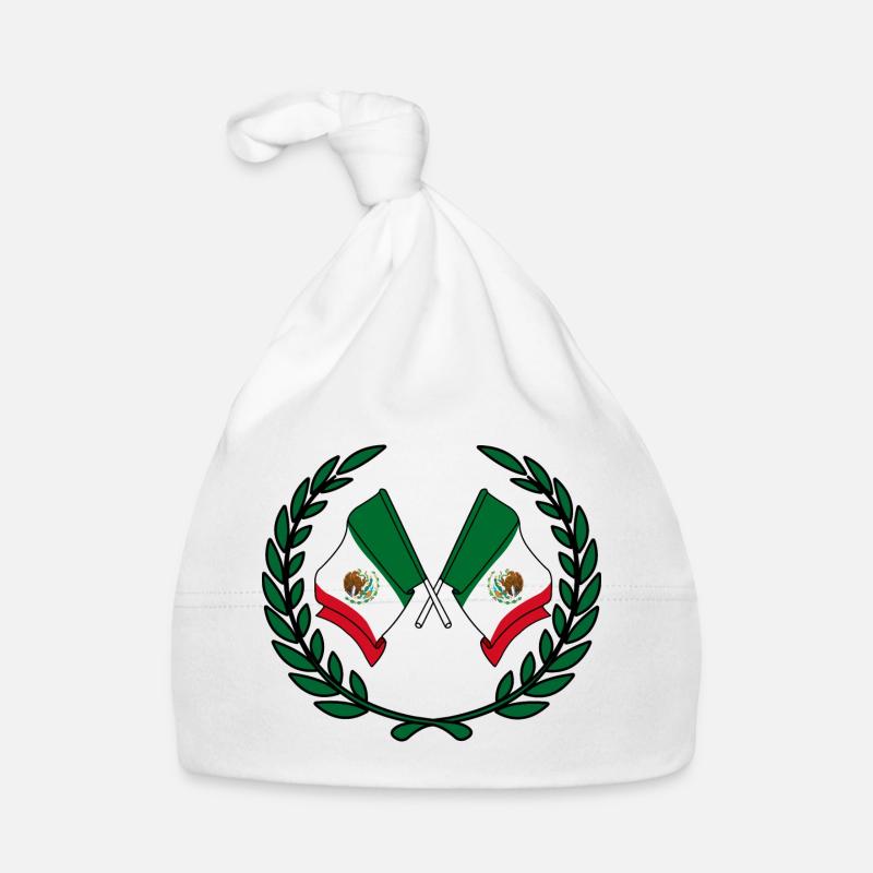 Drapeaux du Mexique en couronne de laurier Bonnet bio Bébé