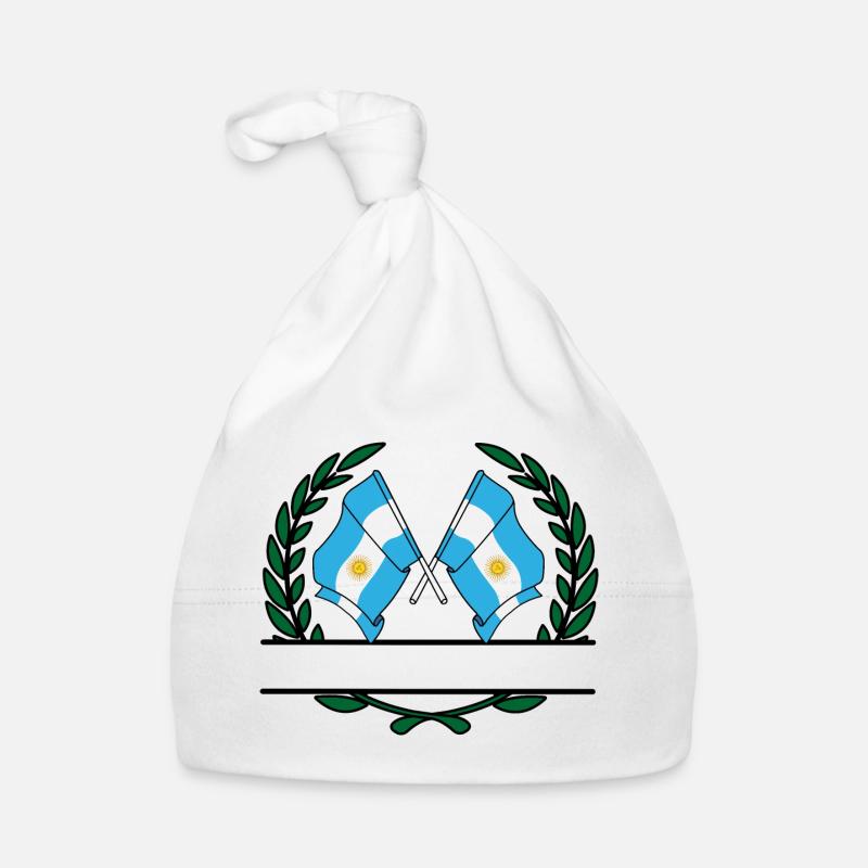 Flags Argentina laurel wreath banner Organic Baby Cap