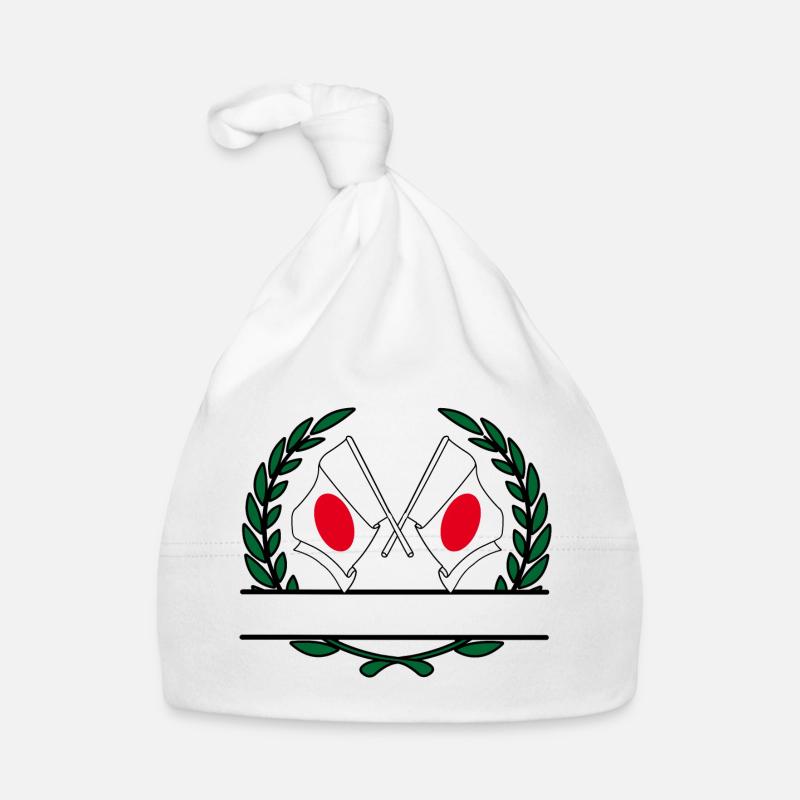 Flags Japan laurel wreath banner Organic Baby Cap