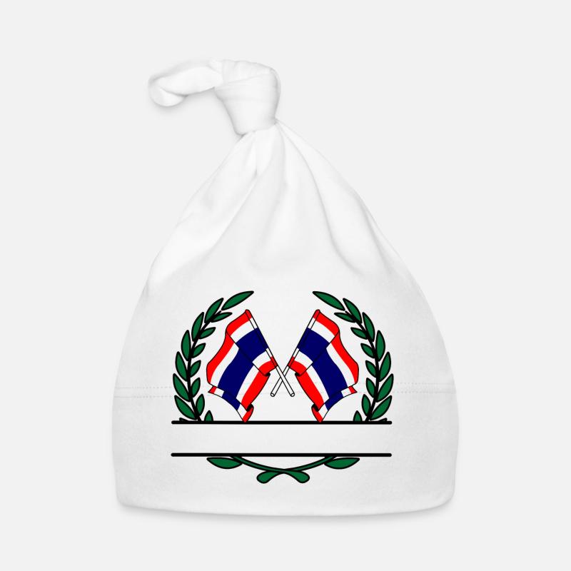 Drapeaux Thaïlande bannière couronne de laurier Bonnet bio Bébé