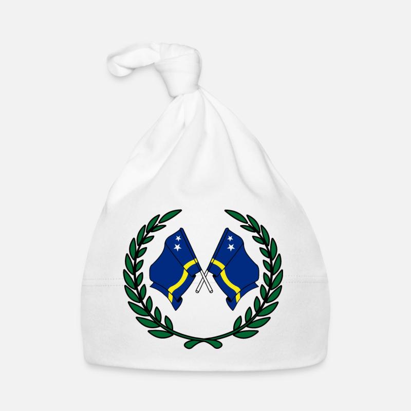 Drapeaux Curaçao en couronne de laurier Bonnet bio Bébé