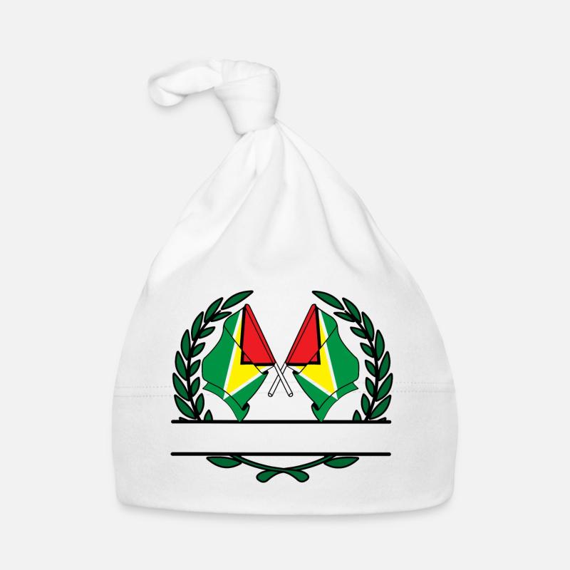 Drapeaux, bannière, couronne de laurier, Guyane Bonnet bio Bébé
