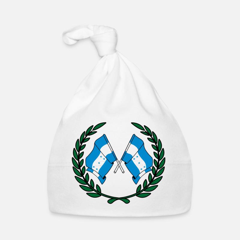 Flaggen Honduras im Lorbeerkranz Baby Bio-Mütze