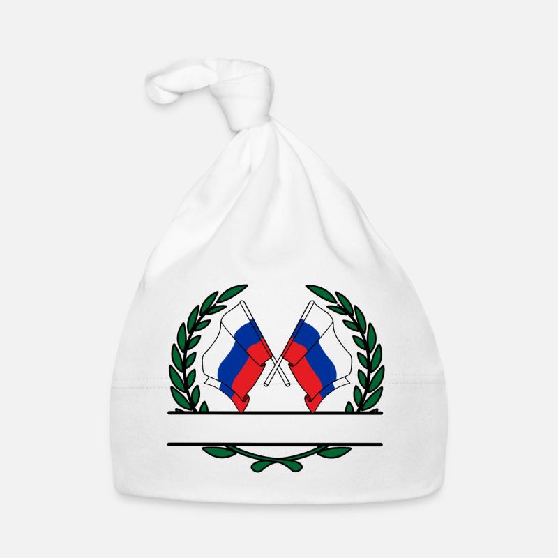 Drapeaux Russie couronne de laurier bannière Bonnet bio Bébé