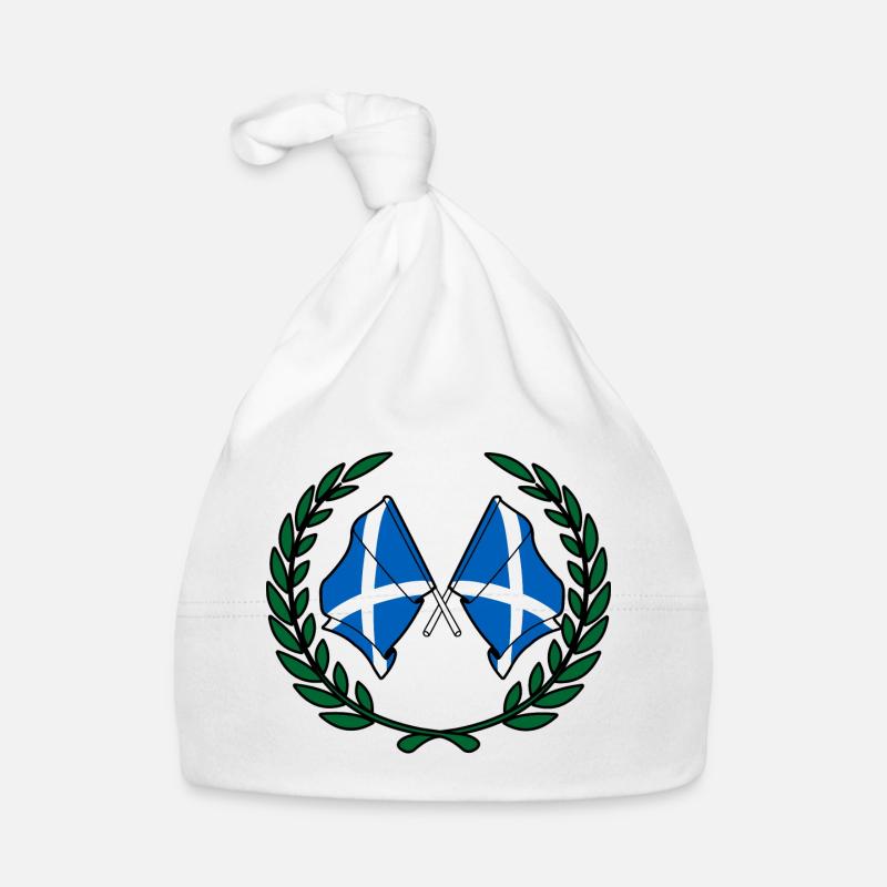 Drapeaux Ecosse en couronne de laurier Bonnet bio Bébé